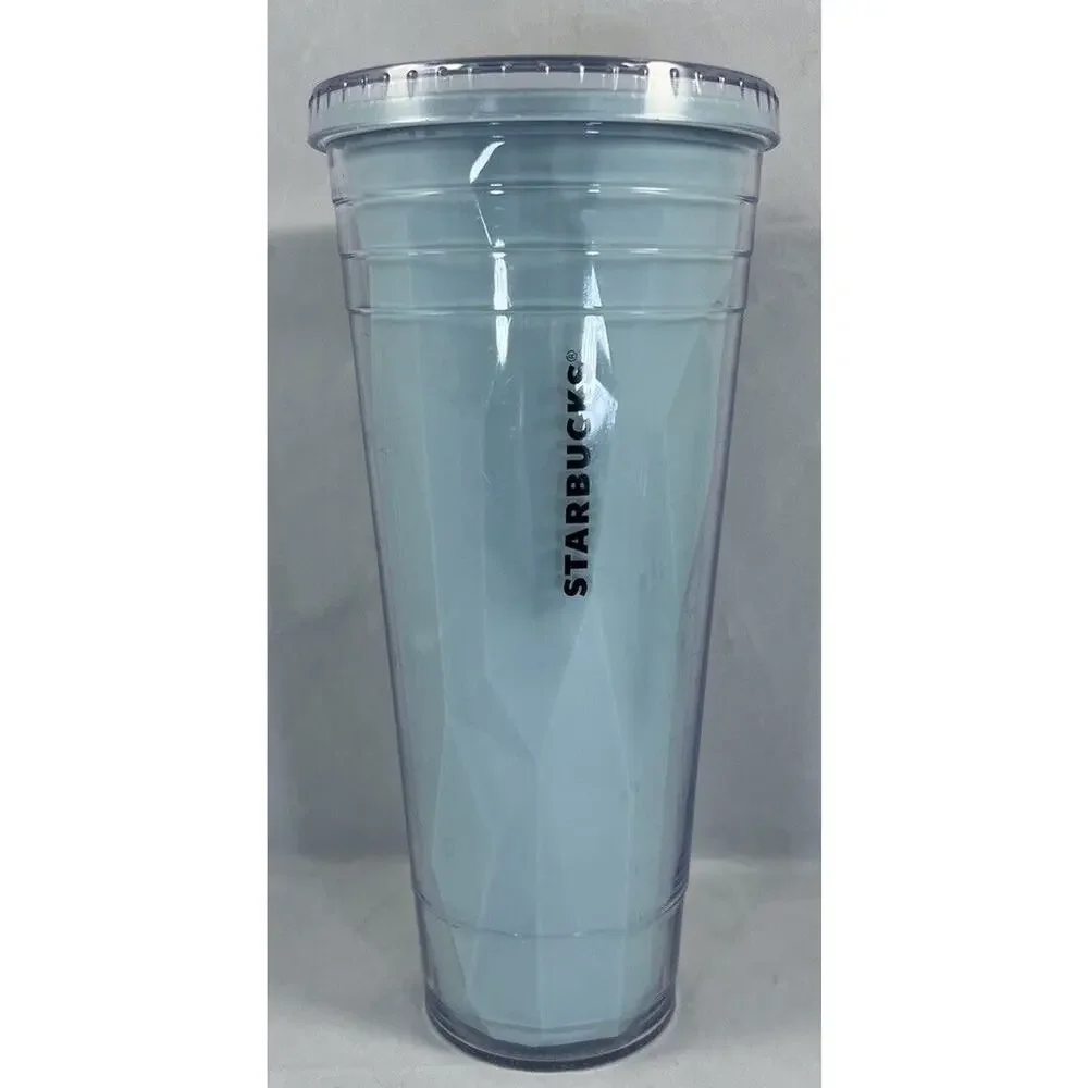 Starbucks 2012 Geometric Tumbler 24oz Chiseled Travel‎ Cold Cup Iced. *No Straw*